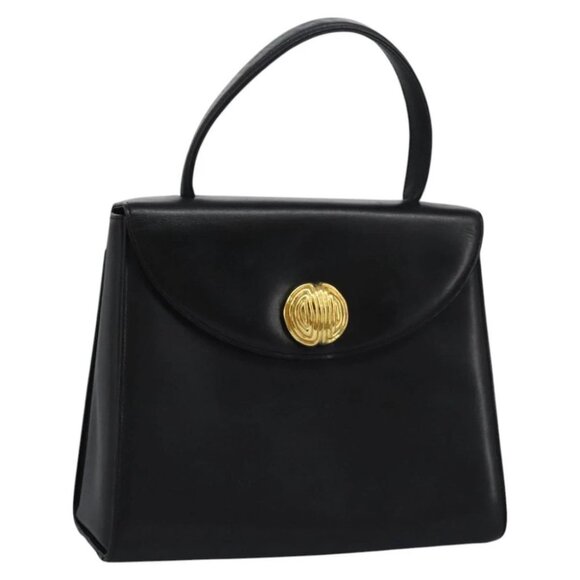 GIVENCHY Hand Bag Leather Black Gold